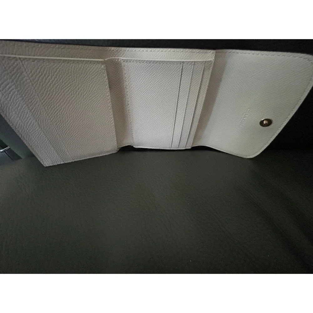 Coach Wyn Small Wallet‎ White Crossgrain Leather Trifold Envelope C2328